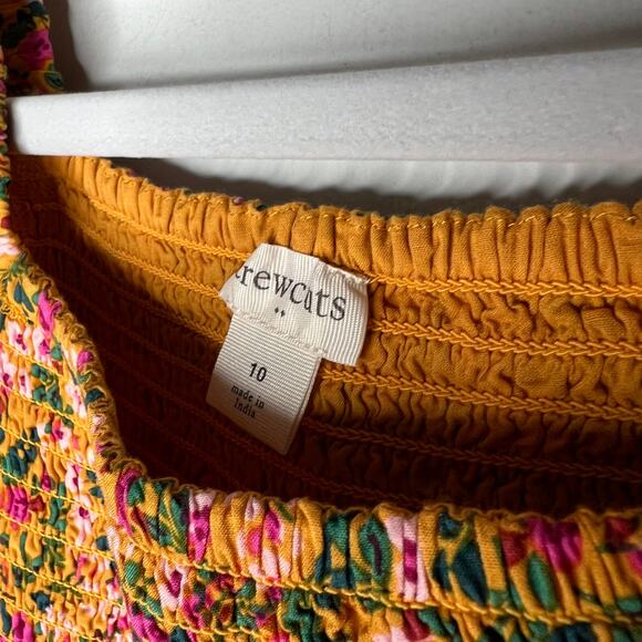 J. Crew Girls Yellow Floral Smock Jumpsuit Size 10 - Picture 5 of 7